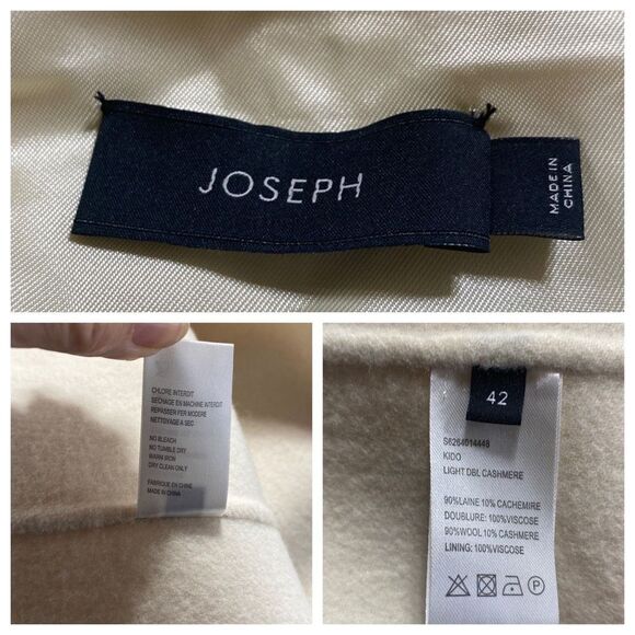 Joseph Double Face Cashmere Wool Blend Cenda Full Length Long Coat Open Front XL - Picture 13 of 16